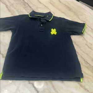 Psycho Bunny Blue and Yellow Polo Shirt with Neon Accents